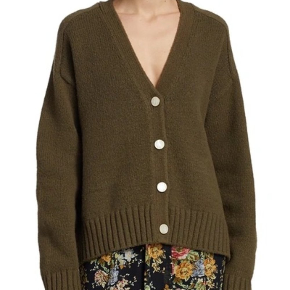 DEREK LAM 20 CROSBY Lailah Oversize Cardigan In Loden